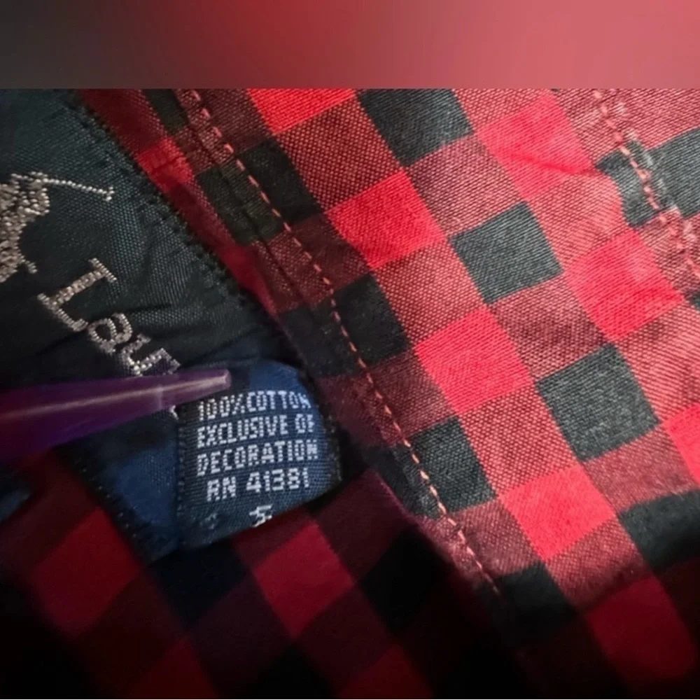 Polo Ralph Lauren Red and Black Plaid Men's Shirt CUSTOM FIT